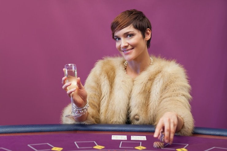 Meja live casino dengan tampilan rapi